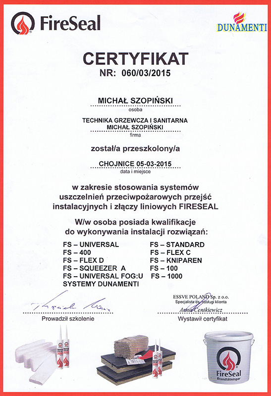 certyfikat-fireseal MG Szopińscy